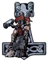 Thor Mj&ouml;lnir Runenstein - Kindershirt Donar Vikings...