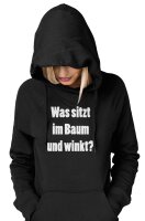 Ein HUHU! - Lady Kapuzensweat Baum und winkt Funshirt Spass