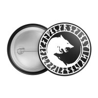 Geri und Freki Wotans W&ouml;lfe Button Anstecker