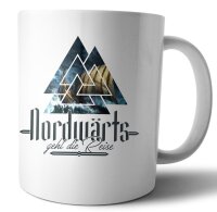 Nordw&auml;rts geht die Reise- Tasse