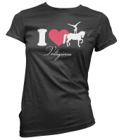 I Love Voltigieren - Ladyshirt Dressurreiten Pferde