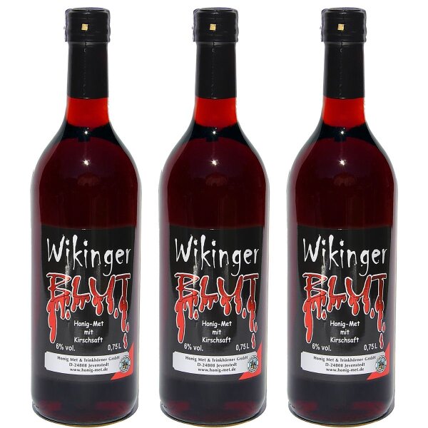 Met - Wikingerblut 3er Set Honigwein mit Kirchsaft Vikings Odin Thor