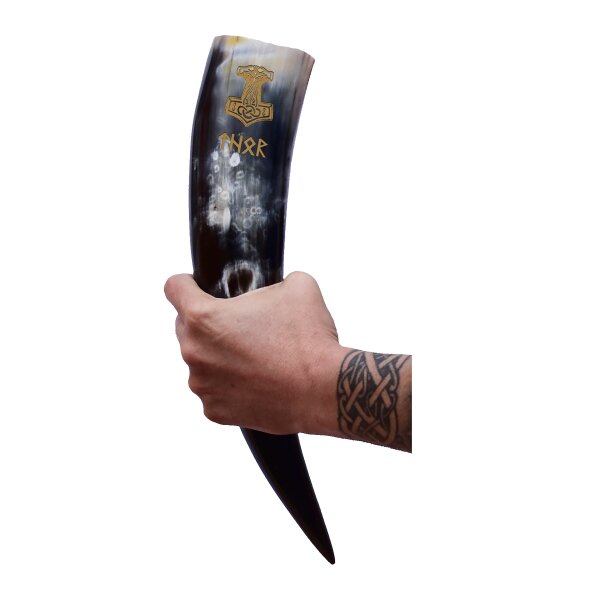 Trinkhorn 0.5 Liter Mj&ouml;llnir THOR graviert