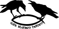 Aufkleber Wir bleiben Heiden Raben Hugin Munin