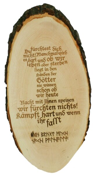 Wikingerspruch Vikings Ragnar Holzrindenscheibe
