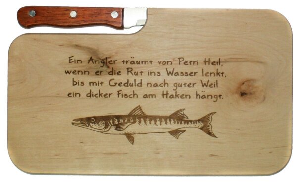Angler Brotzeitbrett Fischer Petri Heil