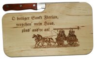 O heiliger Sankt Florian Brotzeitbrett Feuerwehr
