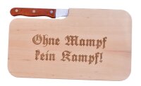 Ohne Mampf kein Kampf Brotzeitbrett Soldat Viking Krieger...