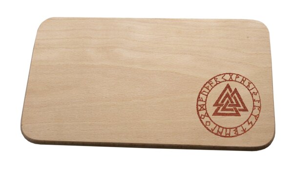 Valknut mit Runen Brotzeitbrett Odin Asgard Valhall