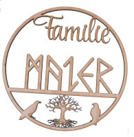 T&uuml;rschild Fensterschild mit Familiennamen Runen...