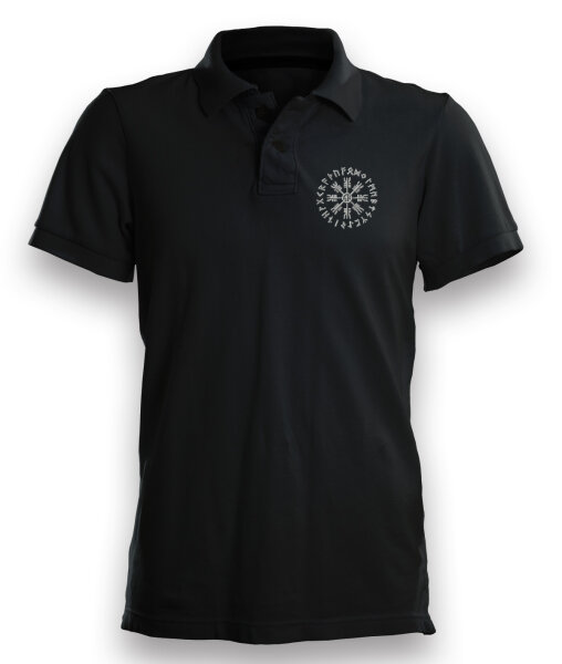Vegvisir Wikingerkompass  im Runenkreis Herren Poloshirt Wikinger Vikings