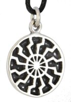 Schmuck Amulett SCHWARZE SONNE &Oslash; 2 cm Silber