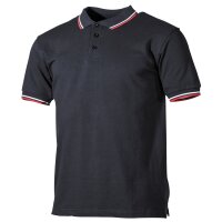 Polo mit Streifen, Farbe: s/w/r