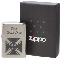 ZIPPO Sturmfeuerzeug Eisernes Kreuz mit WunschText oder...