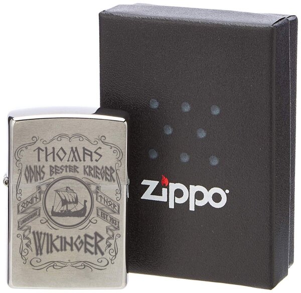 ZIPPO Sturmfeuerzeug Odins bester Krieger mit WunschText oder Namen