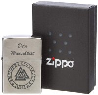 ZIPPO Sturmfeuerzeug Valknut Runen Wotansknoten mit...