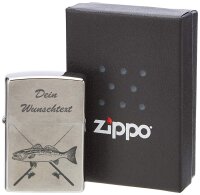 ZIPPO Sturmfeuerzeug Fischer Angler mit Wunschtext oder...