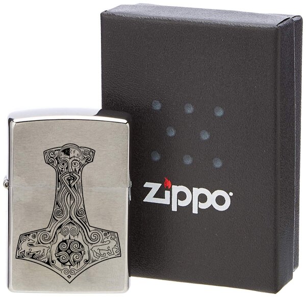 ZIPPO Sturmfeuerzeug G&ouml;tterhammer Wikinger Viking Thor Asgard