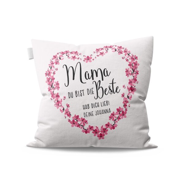Mama du bist die BESTE Kissen mit Wunschname Geschenk Muttertag