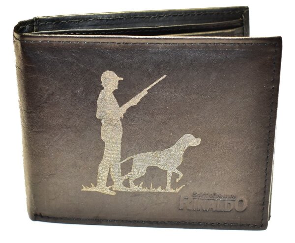 J&auml;gersmann mit Hund - Herrengeldb&ouml;rse Rindleder