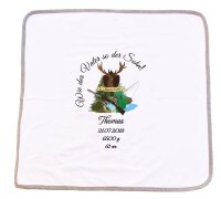 Babykuscheldecke J&auml;ger Fischer mit Namen...