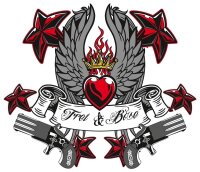 Frei & B&ouml;se - Herz u. Knarren - GirlieShirt Hool...