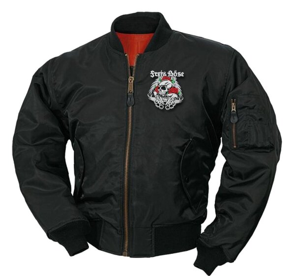 MA1 Bomberjacke schwarz - Frei u. B&ouml;se Staatsfeind